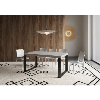 Mesa Tecno Premium D.90 - Mesa extensível 160/420x90 cm Tecno Premium em freixo branco com pés em antracite