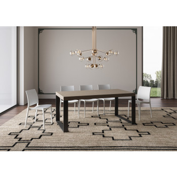 Mesa Tecno Premium D.90 - Mesa extensível 180/440x90 cm Tecno Premium em freixo branco com pés em antracite