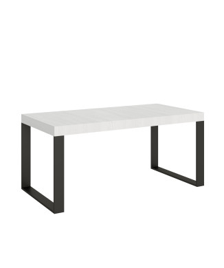 Mesa Tecno Premium D.90 - Mesa extensível 180/440x90 cm Tecno Premium em freixo branco com pés em antracite