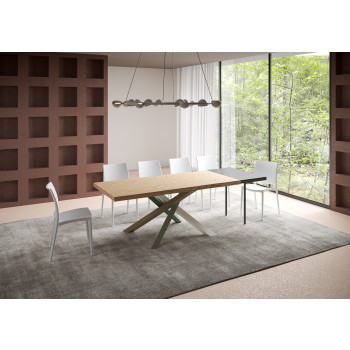 Pés de mesa Versalux em madeira maciça com acabamento descascado, conjunto 4/A - Mesa extensível 90x180/280 cm. Pés Versalux em carvalho com acabamento descascado, conjunto 4/A.