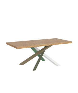 Pés de mesa Versalux em madeira maciça com acabamento descascado, conjunto 4/A - Mesa fixa 90x180 cm. Pés Versalux em carvalho com acabamento descascado, conjunto 4/A.