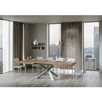 Mesa Volantis Color 4/A P.90 - Mesa extensível 130/234x90 cm Volantis com pés multicoloridos em freixo branco 4/A