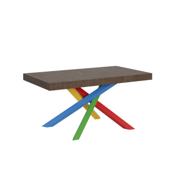 Mesa Volantis Color 4/B P.90 - Mesa extensível 160/420x90 cm Volantis com pés multicoloridos em freixo branco 4/B