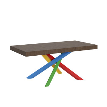 Mesa Volantis Color 4/B P.90 - Mesa extensível 180/440x90 cm Volantis com pés multicoloridos em freixo branco 4/B
