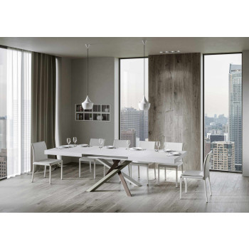 Mesa Volantis Color 4/C P.90 - Mesa extensível 130/234x90 cm Volantis com pés multicoloridos em freixo branco 4/C