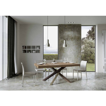 Mesa Volantis Color 4/C P.90 - Mesa extensível 160/264x90 cm Volantis com pés multicoloridos em freixo branco 4/C
