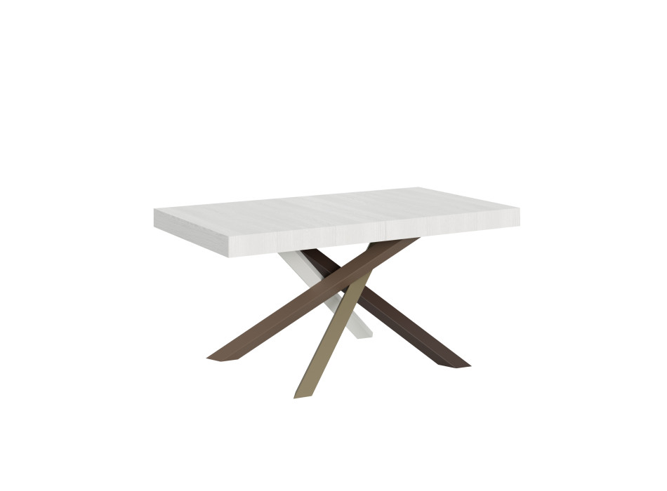 Mesa Volantis Color 4/C P.90 - Mesa extensível 160/264x90 cm Volantis com pés multicoloridos em freixo branco 4/C