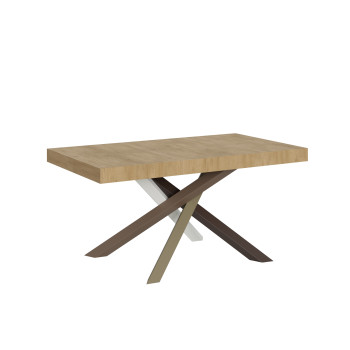 Mesa Volantis Color 4/C P.90 - Mesa extensível 160/420x90 cm Volantis com pés multicoloridos em freixo branco 4/C