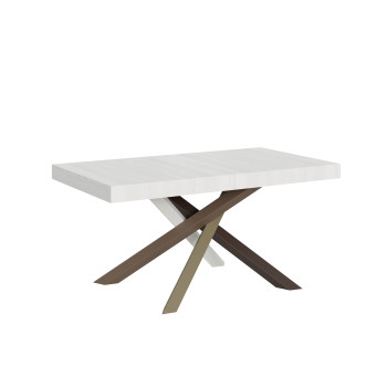 Mesa Volantis Color 4/C P.90 - Mesa extensível 160/420x90 cm Volantis com pés multicoloridos em freixo branco 4/C
