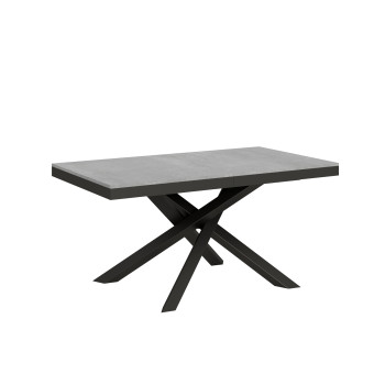 Mesa Volantis Evolution com pés e estrutura em antracite D.90 - Mesa extensível 160/264x90 cm Volantis Evolution em freixo branco com estrutura e pés em antracite