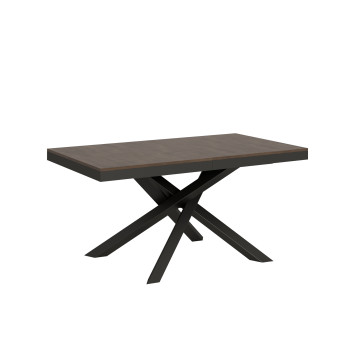 Mesa Volantis Evolution com pés e estrutura em antracite D.90 - Mesa extensível 160/420x90 cm Volantis Evolution em freixo branco com estrutura e pés em antracite