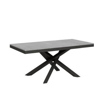 Mesa Volantis Evolution com pés e estrutura em antracite D.90 - Mesa extensível 180/440x90 cm Volantis Evolution em freixo branco com estrutura e pés em antracite