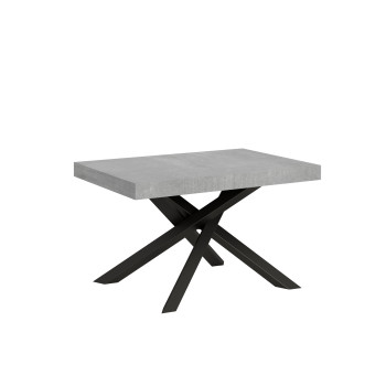 Mesa Volantis com pés em antracite D.90 - Mesa extensível 120/380x90 cm Volantis em freixo branco com pés em antracite