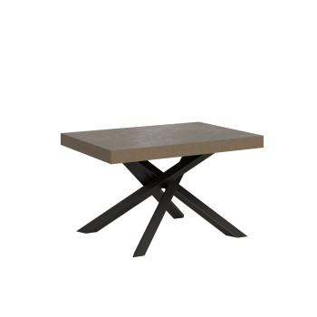 Mesa Volantis com pés em antracite D.90 - Mesa extensível 120/380x90 cm Volantis em freixo branco com pés em antracite