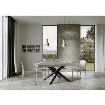 Mesa Volantis com pés em antracite P.90 - Mesa extensível 200/304x90 cm com pés em cashmere antracite