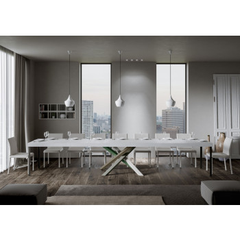 Mesa Volantis Premium Color 4/A P.90 - Mesa extensível 130/234x90 cm Volantis Premium com pés multicoloridos em freixo branco 4/A