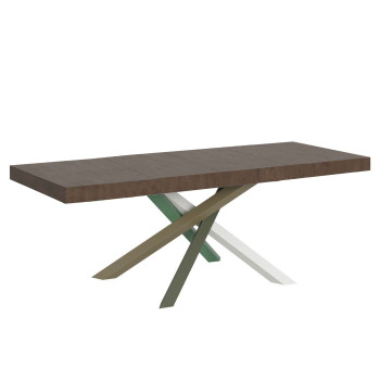 Mesa Volantis Premium Color 4/A P.90 - Mesa extensível 180/284x90 cm Volantis Premium com pés multicoloridos em freixo branco 4/A