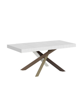 Mesa Volantis Premium Color 4/C P.90 - Mesa extensível 120/224x90 cm Volantis Premium com pés multicoloridos em freixo branco 4/C