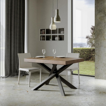 Mesa Volantis Premium com pés em antracite P.90 - Mesa extensível 130/234x90 cm. Pés em freixo branco Volantis Premium em antracite.