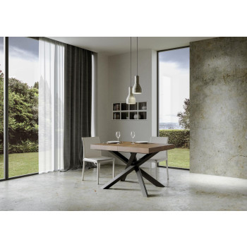 Mesa Volantis Premium com pés em antracite P.90 - Mesa extensível 130/234x90 cm. Pés em freixo branco Volantis Premium em antracite.