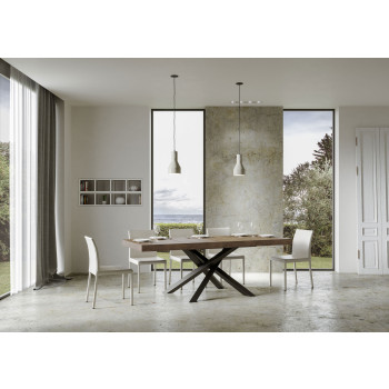Mesa Volantis Premium com pés em antracite P.90 - Mesa extensível 130/234x90 cm. Pés em freixo branco Volantis Premium em antracite.
