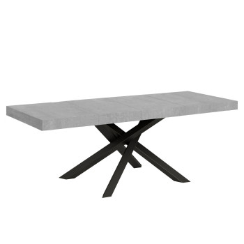 Mesa Volantis Premium com pés em antracite P.90 - Mesa extensível 160/420x90 cm. Pés Volantis Premium em freixo branco com acabamento em antracite.