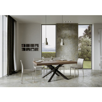 Mesa Volantis Premium com pés em antracite P.90 - Mesa extensível 180/284x90 cm. Pés em freixo branco Volantis Premium em antracite.