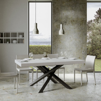 Mesa Volantis Premium com pés em antracite P.90 - Mesa extensível 180/284x90 cm. Pés em freixo branco Volantis Premium em antracite.