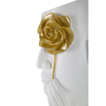 VASO EM FORMATO DE ROSTO COM FLOR