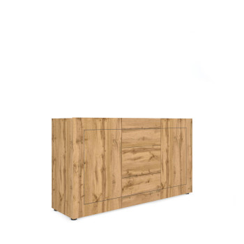  - Skänk med 2 dörrar/3 lådor 150x40x83,5 cm Elios blank vit