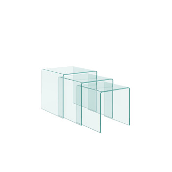  - Nest Triptych transparenta soffbord 34x34x34-38x38x38-42x42x42 cm