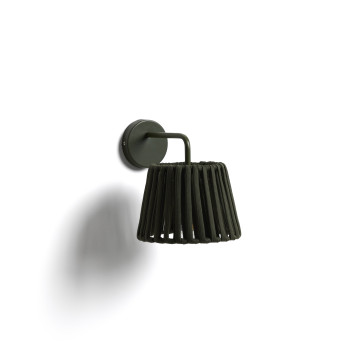 Aldet utomhusvägglampa i platt rep och metall