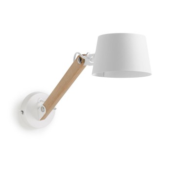 Vägglampa Muse i bokträ och stål