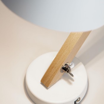 Vägglampa Muse i bokträ och stål