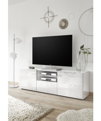 MIRO 181x57x43 cm TV-bänk med 2 dörrar och 1 låda, vit
