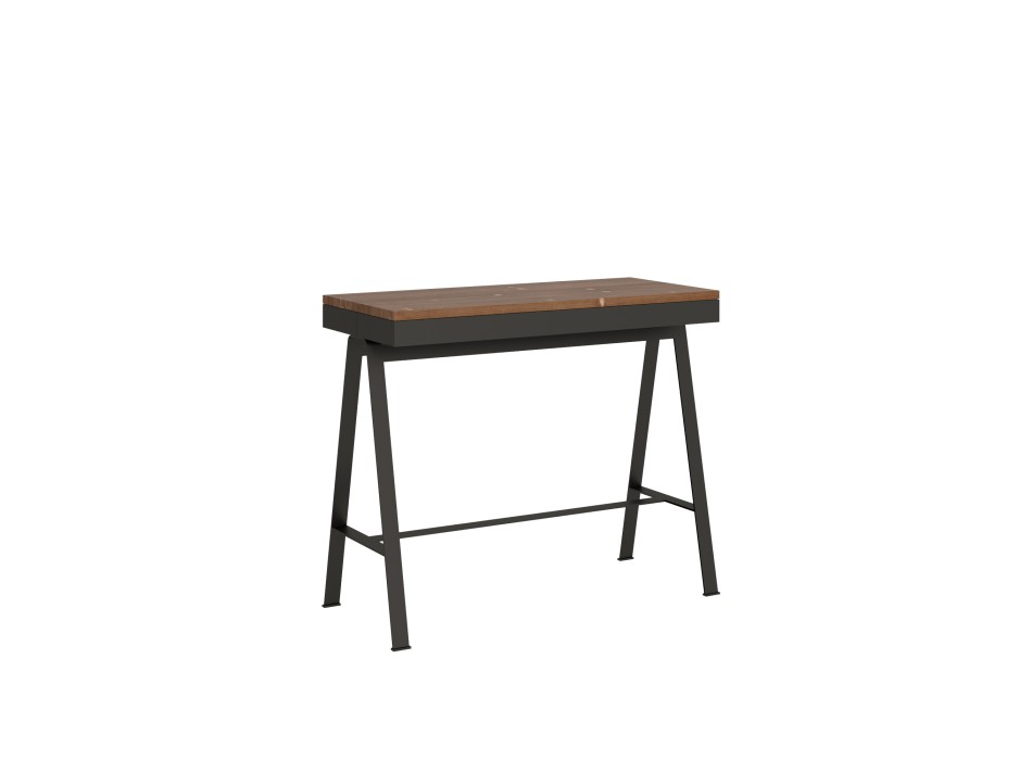 Banco Evolution konsol med antracit stomme - Utdragbar konsol 90x40/290 cm Banco Evolution betsad gran med antracit stomme