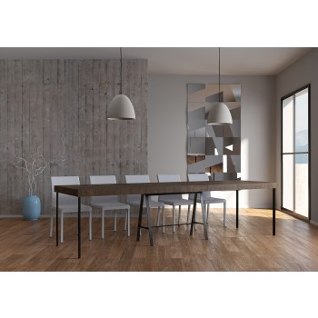 Banco konsolbord med antracit stomme - Utdragbart konsolbord 90x40/300 cm Banco Premium Oak Nature stomme med antracit stomme