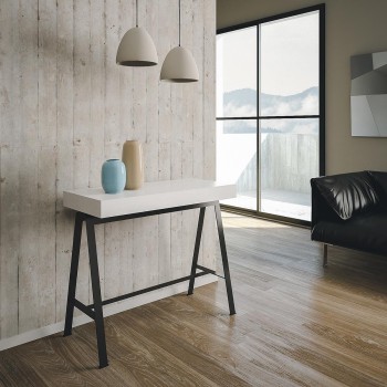 Banco konsolbord med antracit stomme - Utdragbart konsolbord 90x40/300 cm Banco Premium Oak Nature stomme med antracit stomme