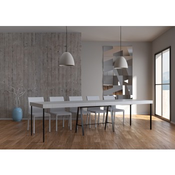 Banco konsolbord med antracit stomme - Utdragbart konsolbord 90x40/300 cm Banco Premium Oak Nature stomme med antracit stomme