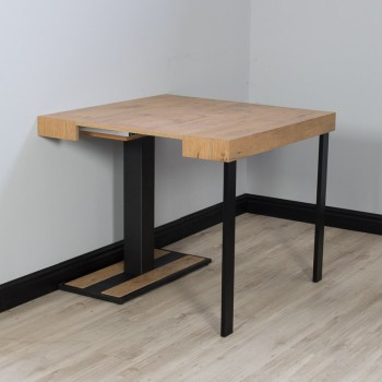 Capital konsolbord med antracitram - Utdragbart konsolbord 90x40/196 cm Capital Liten vit ask med antracitram