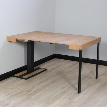 Capital konsolbord med antracitram - Utdragbart konsolbord 90x40/300 cm Capital vit ask med antracitram