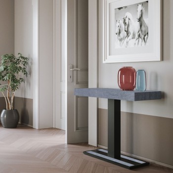 Capital konsolbord med antracitram - Utdragbart konsolbord 90x40/300 cm Capital vit ask med antracitram