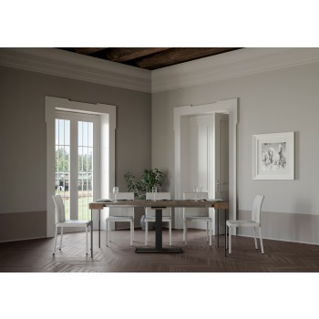 Capital konsolbord med antracitram - Utdragbart konsolbord 90x40/300 cm Capital vit ask med antracitram
