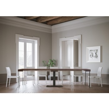 Capital konsolbord med antracitram - Utdragbart konsolbord 90x40/300 cm Capital vit ask med antracitram