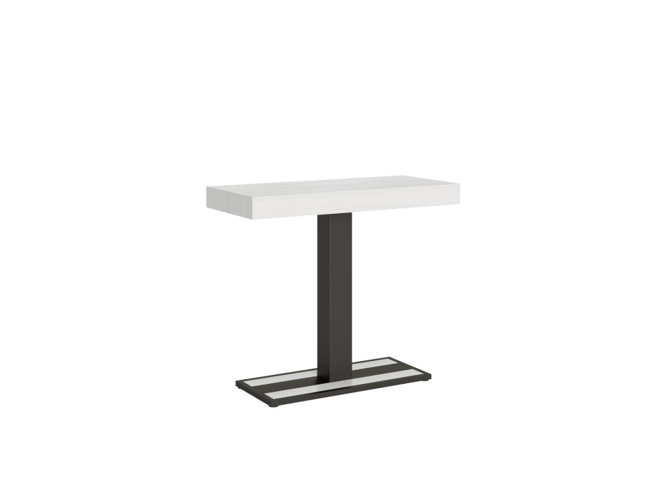 Capital konsolbord med antracitram - Utdragbart konsolbord 90x40/300 cm Capital vit ask med antracitram