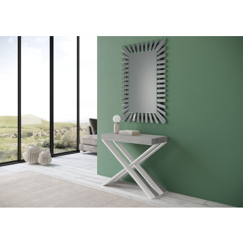 Diago konsolbord med vita ben - Diago Litet utdragbart konsolbord 90x40/196 cm med vita askben