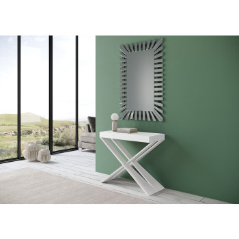 Diago konsolbord med vita ben - Diago Litet utdragbart konsolbord 90x40/196 cm med vita askben