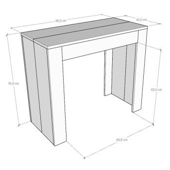 Emy Konsolbord - Utdragbart Konsolbord 90x42/198 cm Emy Liten Spatel Vit