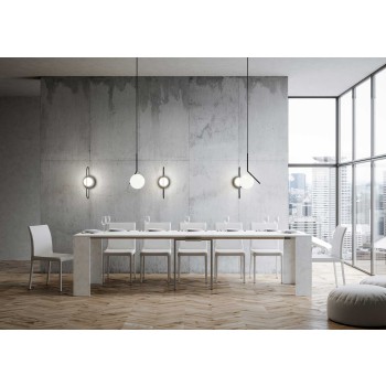 Emy Konsol - Utdragbar Konsol 90x42/302 cm Emy Vit Spatel