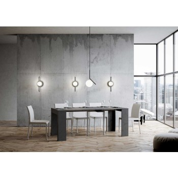 Emy Konsol - Utdragbar Konsol 90x42/302 cm Emy Vit Spatel
